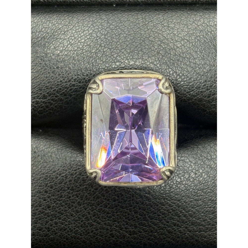 Silpada Sterling Silver Purple Cubic Zirconia Ring 20 Grams Size 8 G9